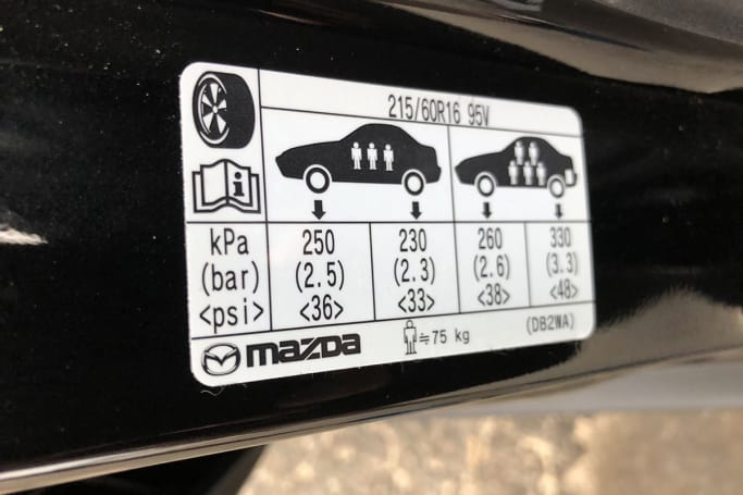car tire pressure sticker